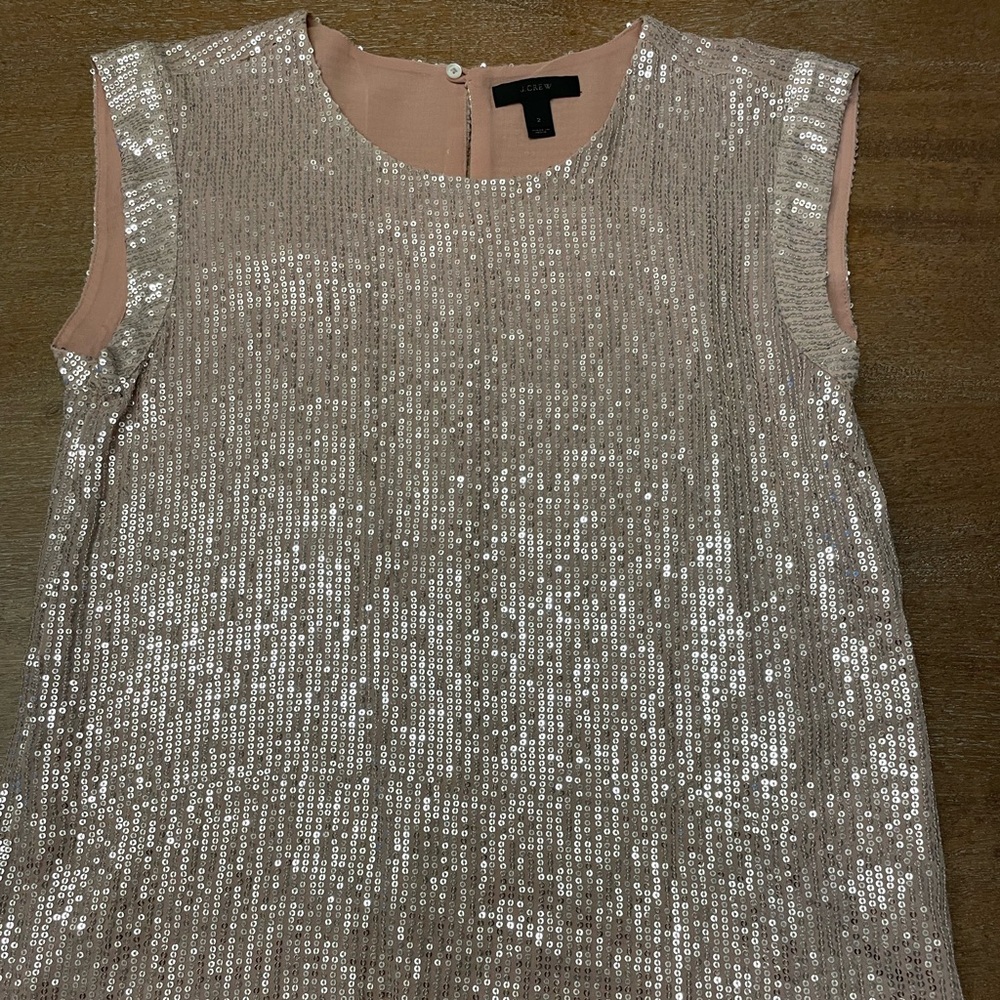 Jcrew Sleeveless Sequin  Top - Silver